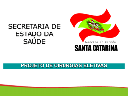 Projeto Estadual 2011 - Secretaria Estadual de Saúde