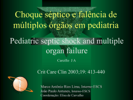 Choque séptico e falência de múltiplos órgãos em pediatria