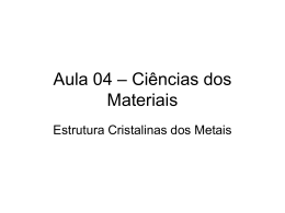 Aula 04 – Ciências dos Materiais