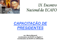 capacitação de presidentes - Conselho Metropolitano de Goiânia da