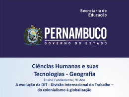 A evolução da DIT - Governo do Estado de Pernambuco