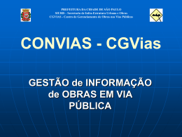 CONVIAS - CGVIAS - Prefeitura de São Paulo