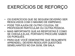 EXERCÍCIOS DE REFORÇO