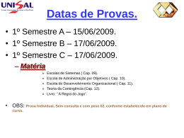 Datas de Provas.
