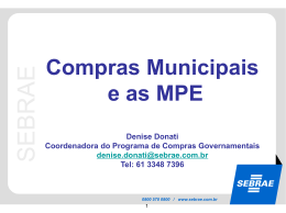 10h30 - Micro e Pequena Empresas (MPE) SEBRAE, Denise Donati