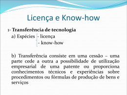 Licença e Know-how