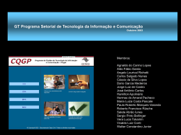 GT Programa Setorial de Tecnologia da Informação e Comunicação