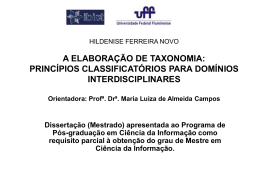 taxonomia - Universidade Federal Fluminense
