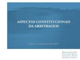 ASPECTOS CONSTITUCIONAIS DA ARBITRAGEM
