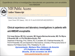 UTI Pediátrica:Experiência clínica e investigações laboratoriais em