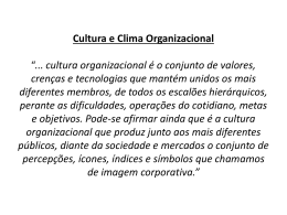 Cultura Organizacional “... cultura organizacional é o