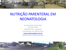 nutrição parenteral em neonatologia