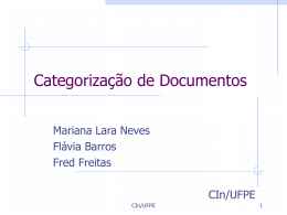 Categorização/Classificação - Centro de Informática da UFPE
