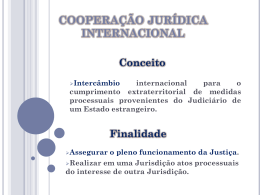 COOPERAÇÃO JURÍDICA INTERNACIONAL