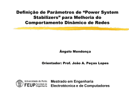 Definição de Parâmetros de “Power System Stabilizers” para