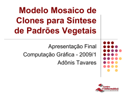 Modelo Mosaico de Clones para Síntese de Padrões Vegetais