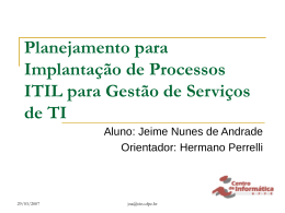 Artigo_Planejamento para Implantação de Processos ITIL