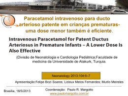 Paracetamol intravenoso para ducto arterioso patente em crianças