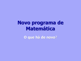 Novo programa de Matemática