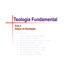 A4 - Teologia Fundamental _Etapas da Revelação