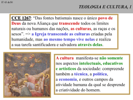 A cultura - Curso de Teologia
