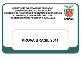 PROVA BRASIL 2011 - escola estadual moreira salles