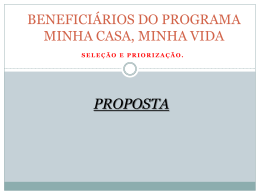 BENEFICIÁRIOS DO PROGRAMA MINHA CASA, MINHA VIDA