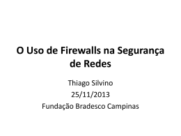 Slides da Palestra sobre Firewalls.