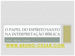 o papel do espírito santo na interpretação bíblica - Bruno