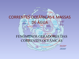 Aula 5 CORRENTES OCEÂNICAS E MASSAS DE ÁGUA