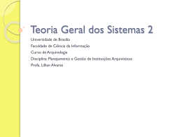 Teoria Geral dos Sistemas - Universidade de Brasília