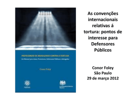 As convenções internacionais relativas á tortura