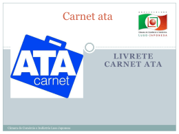 Livrete Carnet ATA - Câmara do Comércio e Indústria Luso