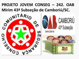 PROJETO JOVEM CONSEG - Governo do Estado de Santa Catarina