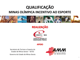 Apresentação Seminário Minas Olímpica Incentivo ao Esporte