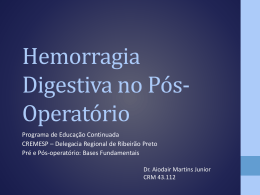 Hemorragia Digestiva no Pós-Operatório