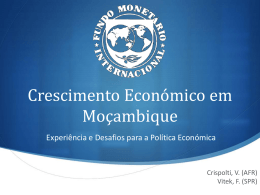 Parte 1: A Experiência do Crescimento de Moçambique em