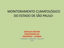 Monitoramento CLIMATOLÓGICO DO ESTADO DE - CBH-ALPA