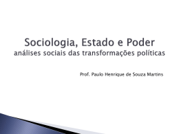 Sociologia, Estado e Poder análises sociais das transformações