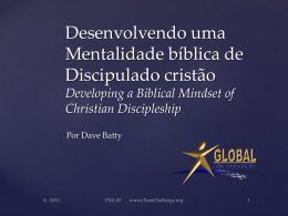 Desenvolvendo uma Mentalidade bíblica de Discipulado cristão