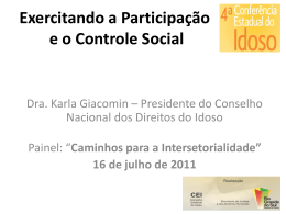 CEI-RS Exercitando a Participação e o Controle Social