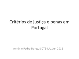 Critérios de justiça e penas em Portugal - iscte-iul