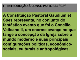 i * introdução à constituição pastoral *gaudium et spes