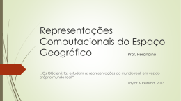 Representações Computacionais do Espaço Geográfico