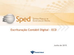Escrituração Contábil Digital – ECD