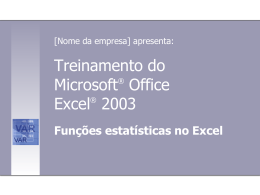 Treinamento da Microsoft (Funções estatísticas)