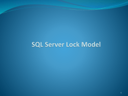 SQL Server Lock Model