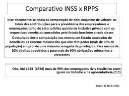 Comparativo INSS x RPPS