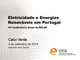 Eletricidade e Energia Renováveis em Portugal