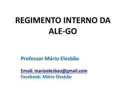 REGIMENTO INTERNO DA ALE/GO